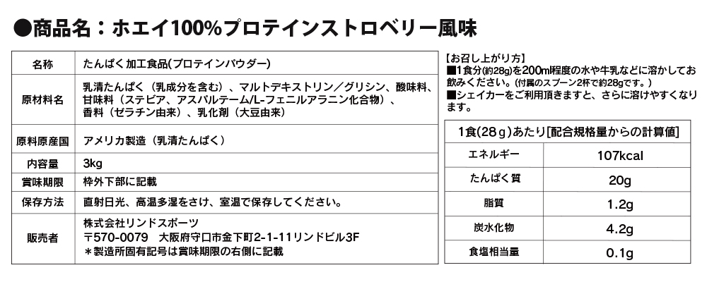 プロテイン成分表 1