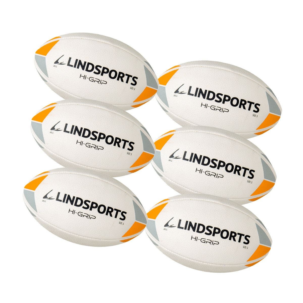 LINDSPORTS 【6球セット】【ハイグリップ】ラグビーボール 3号球